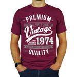 My Generation T-Shirts Vintage Year - Aged to Perfection - 50th Birthday Gift | Present Mens T-Shirt Burgundy XL