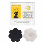 SLICKFIX Self Adhesive Nipple Covers Disposable, (Black Colour) Pack of 20 Nipple Pasties, No Show Bra for Women, Nipple Shields, Breast Covers for Girls, Nipple Petals Disposable.