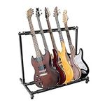 Holdfiturn Multi Guitar Stand 5 Holder Foldable Universal Guitar Rack Black Portable Guitar Holder Display Rack for Multiple Guitars Bass