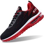 Air Shoes for Men Tennis Sports Athletic Workout Gym Running Sneakers - Red - Size 9 UK