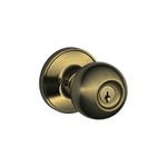 SCHLAGE Dexter by Schlage J54CNA609 Corona Keyed Entry Knob, Antique Brass