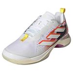 adidas Women's Avacourt Tennis Shoe, White/Orange/Purple, 7.5