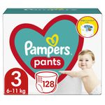 Pampers Pants Diapers Size 3 (6-11kg), 128 Pcs Diapers with Pouch Stop & Protect Anti Leaking Back