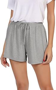 GYS Pajama Shorts for Women - Viscose Made from Bamboo, Soft Sleep Shorts Stretchy Sleepwear Casual Pj Bottoms, Heather Grey, 4X-Large Plus