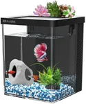 Aquarium kit 1.5 Gallon Betta Fish Tank with Filter LED Light, Water Pump, Decorate Water Plants and Sand, Fish Tank Starter Kits, Fish Bowl