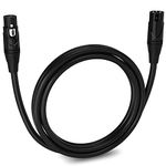 LyxPro Balanced XLR Cable 1.8m Premium Series Professional Microphone Cable, Powered Speakers and Other Pro Devices Cable, Black