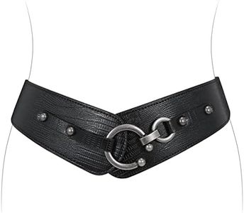 JASGOOD Women's Fashion Vintage Wide Elastic Stretch Waist Belt With Interlock Buckle Halloween Belt
