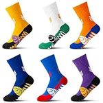 Boys Basketball Socks 6 Pairs Athletic Outdoor Sports Soccer Hiking Training Long Socks,Multicolor