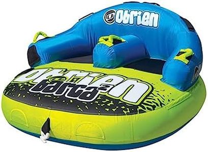 O'Brien Watersports Barca 2 Kickback Inflatable Nylon 2 Person Rider Towable Boat Water Tube Raft w/Deep Seats, Backrests, & Handles for River or Lake