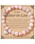 Shelucky Sister In Law Gifts, Sister Beaded Bracelet for Women, Sister of the Groom Gift for Sister-In-Law, Husband's Sister, Wife's Sister, Brother's Wife on Birthday, Retirement, New Year