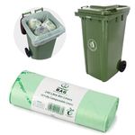 The Compost Bag Company 240 litres x 10 Compostable Wheelie Bin Liners, Compost Bags for Garden Kitchen Office and House, 100% Biodegradable Bin Bags (Green)