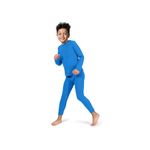 Rocky Thermal Underwear for Boys Fleece Lined Thermals Kids Base Layer Long John Set (Blue - Medium)