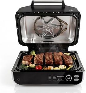 OLIXIS Electric Grill Outdoor/Indoor, 8-in-1 Multifunctional Large Electric BBQ Grill for Air Fry, Bake, Roast, Steak, Broil and Dehydrate, Safe Non-Stick Coating, Fry Basket Included