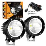 Auxbeam Round LED Pods 4 inch 72W, Off Road Super Bright Driving Spot Lights Offroad Light Bar Ditch Auxiliary Bumper A-Pillar Spotlight for Trucks Jeep ATV Motorcycle