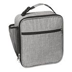 Apuucse Portable Insulated Lunch Bag with Side Mesh Pocket for Adults/Kids/Men/Women,Water-Resistant Leakproof Soft Cooler Bag Durable Thermal Lunch Box for Work/School/Picnic/Outdoor(Grey)