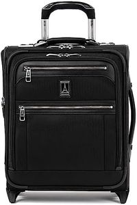 Travelpro Platinum Elite Softside Expandable Carry on Luggage, 2 Wheel Upright Regional Suitcase, USB Port, Men and Women, Shadow Black, Carry On 16-Inch