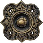 Adonai Hardware"Parshandatha" Decorative Brass Bell Push or Door Bell or Push Button (Antique Brass)