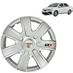 PRIGAN Wheel Cover for Toyota ETIOS 14 Inch Silver Wheel Cap (Available in 12,13,14,15 Inch) (Set of 4 Pcs) (Press Fitting) Model- GTX-SILVER-14