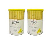 2 Pack Wafer Rolls - Lemon-Filled Wafer Rolls - Wafer Rolls Filled with Luscious Lemon cream Decadent Treat Gift for Any Occasion, 2 X 400g Tin