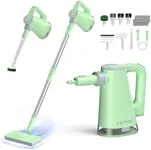 FEPPO Steam Mop with Detachable Handheld Steam Cleaner for Home and Floor Cleaning, 10-in-1 Multi-purpose Attachments & 2 Pads, Powerful Steamer for Floors, Hardwood, Tiles,Grout,Windows,Kitchen,Bath