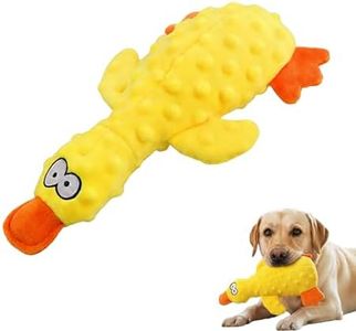 Indestructible Dog Toy for Aggressive Chewers, Durable Stuffed Squeaky Dog Toys for Small Medium Large Dogs, Interactive Chew Teething Puppy Toy for Indoor Outdoor Play (Orange)