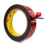 3M Double Sided Mounting Tape 25mm x 4.7m Black 5925 0.6mm Thick Heavy Duty Foam Tape Strong Adhesive for Car Décor Home Office Logos