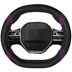 Mayco Bell Microfiber Leather Steering Wheel Cover for Peugeot 208, Black Purple