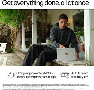 HP Chromebook 14 Laptop – 128GB, Glacier Silver