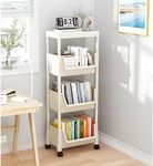 KREPS Plastic Trolly Cart, Multipurpose Storage Organizer, Rotating Bookshelf, Mobile Storage Trolley with Wheels, Used in Bedrooms, Living Rooms, Kitchen, Office. (3-Layer)