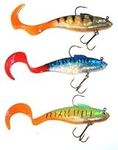 TraceAce Tackle 3 X All 3 Colours Of 6" pike 40G Curl Tail Shads,pike lures,pike plugs