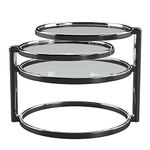 ASPECT Eterntity Glass Coffee Table Frames with Swivel Motion, Chrome/Clear, 58x50x43 cm