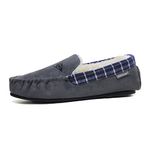 DUNLOP Mens Famous GEORGE Moccasin Loafers Faux Sheepskin Fur Slippers with Memory Foam (9 UK, Grey Multi, numeric_9)