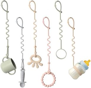 Andy Bear Toy Straps for Baby 6 Pack Keep Your Baby's Toys and Sippy Cups Secure with Toy Straps and Sippy Cup Strap Adjustable Silicone Toy Straps for Strollers High Chair, Stroller Accessories