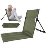 WOTPCRD Folding Beach Chair, 2024 New Camping Chair Outdoor, Portable Foldable Camping Chair with Storage Bag, Lightweight Beach Floor Chair, Beach Lounge Chair for Fishing Barbecues Hiking (Green)