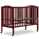 Dream On Me Full Size 2 in 1 Folding Stationary Side Crib, Cherry