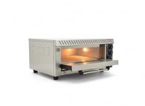 HG Commercial Electric Pizza Oven 16x24 Inch, Stainless Steel Single Deck, Dual Temperature Control, Digital Timer, Built-in Light - For Restaurants, Cafes & Bakeries