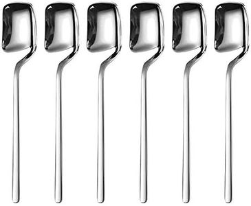 IQCWOOD Demitasse Spoons, Espresso Spoons, 5.6 Inches 18/10 Stainless Steel Mini Spoons Tea Spoons Small Spoons, Coffee Spoons Dessert Spoons Honey Spoons Tiny Spoons for Coffee, Set of 6