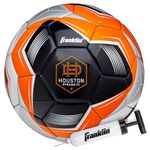 Franklin Sports MLS Houston Dynamo Soccer Ball - Official Size 5 Soccer Ball - Soft Abrasion Resistant Cover - Official Size and Weight Soccer Ball - Air Pump Included