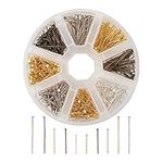 Cheriswelry 650Pcs Flat Head Pins 16mm 20mm 30mm Wire Headpins Mixed Colors for Jewellery Earring Making