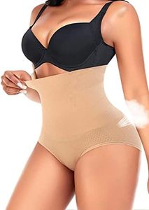 Keepcart Women's Spandex & Nylon Tummy Control Panties (Pack Of 1) (Kp-Shortblack_Cream1_Xl)