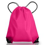 AKHTART Drawstring Bags, Unisex Swimming Bag, Large PE Bag, Sports Backpack, Waterproof Gym Sack - Suitable for School/Beach/Holidays/Travel/Swimming and Various Activities (Rose Red)