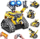 HiWEEGO Robot Toys for Kids, 5-in-1 Remote & App Control Building Set | RC Wall Robot, Engineer Set, Mech Dinosaur Rechargeable Construction Kit Gift for Boys Girls Ages 6-12+ Years Old（520 PCS）