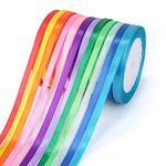 ihaspoko Polyester Satin Ribbon, 12 Colours 6mm x 22 Meters Fabric Ribbon for DIY Art & Crafts, Gift Wrapping, Balloons, Bows,Wedding Decorations