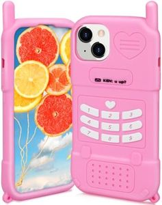 Danzel Pink Cute Case for iPhone 6 Plus/6S Plus/7 Plus/8 Plus 5.5", Kawaii Cartoon Silicone 3D Funny Cover, Soft Retro Drop Protection Cover for Women Girls (Pink 6/6s/7/8 Plus)