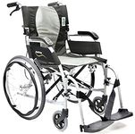 Karman Healthcare Ergonomic Wheelchair Ergo Flight with Quick Release Axles in 18-Inch Seat, Pearl Silver Frame