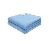 SOFTSPUN Microfiber Baby Hand & Face Wipes 30x30 Cms, 2 Piece Towel Set, 340 GSM (Sky Blue) Super Soft & Silky for Hand, Face and Body - Hypoallergenic Sensitive Skin Wipes & Washcloths.