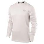 TCA Element Mens Workout Gym Clothing Long Sleeve Running Top for Men - White, L