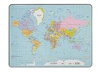 Durable Desk Mat with Coloured World Map | 53 x 40cm | Pack of 1 | Comfortable to Use | Ideal for Schools, Home Offices, Etc.