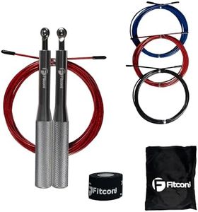 Fitconi - Pack Comba Crossfit Hombre y Mujer de Aluminio + 3 Cables + Tape - Cuerda para Saltar Profesional de Alta Velocidad - Saltos Dobles - Comba Boxeo - MMA