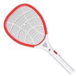 GIGAWATTS with GW Mosquito Rechargeable Racket Insect Fly Swatter Bugs Trap Bat LED Light Long Battery Life for Indoor Home Outdoor (Orange White, 6 Months Warranty, Charged Before First USE)